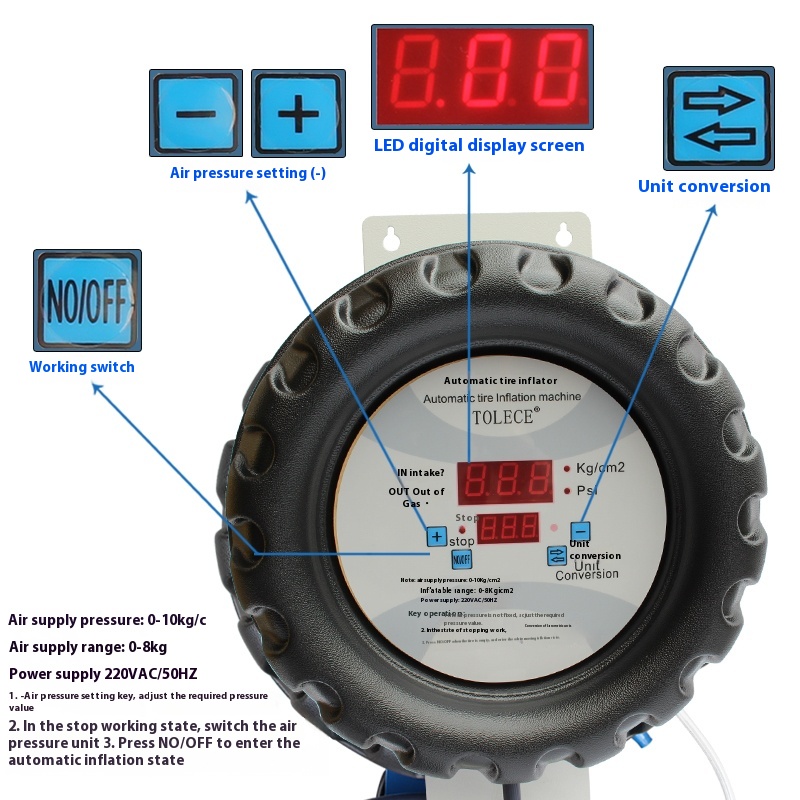 Fully Automatic Car Tire Infla - Tyre Pressure Gauge review and price