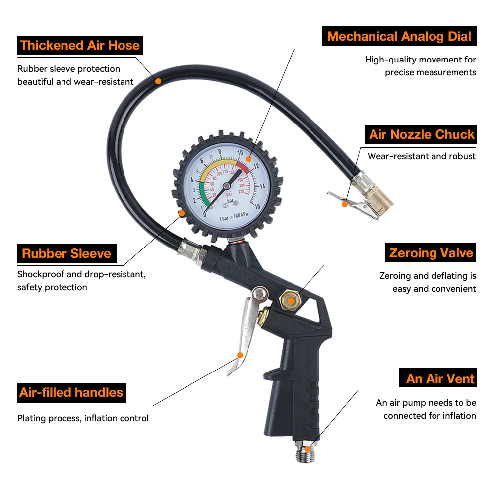 Tire Pressure Gun 0-16Bar/0-22 - Tyre Pressure Gauge review and price